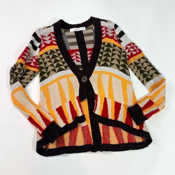 Sparrow Sweater Womens Medium Art to Wear Linen Blend Knitted Cardigan artsy - Picture 1 of 10